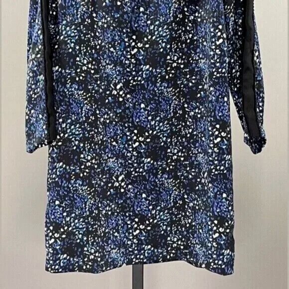 NEW Banana Republic Dress Womens 6 black blue flecked shift loose classic - Picture 3 of 10